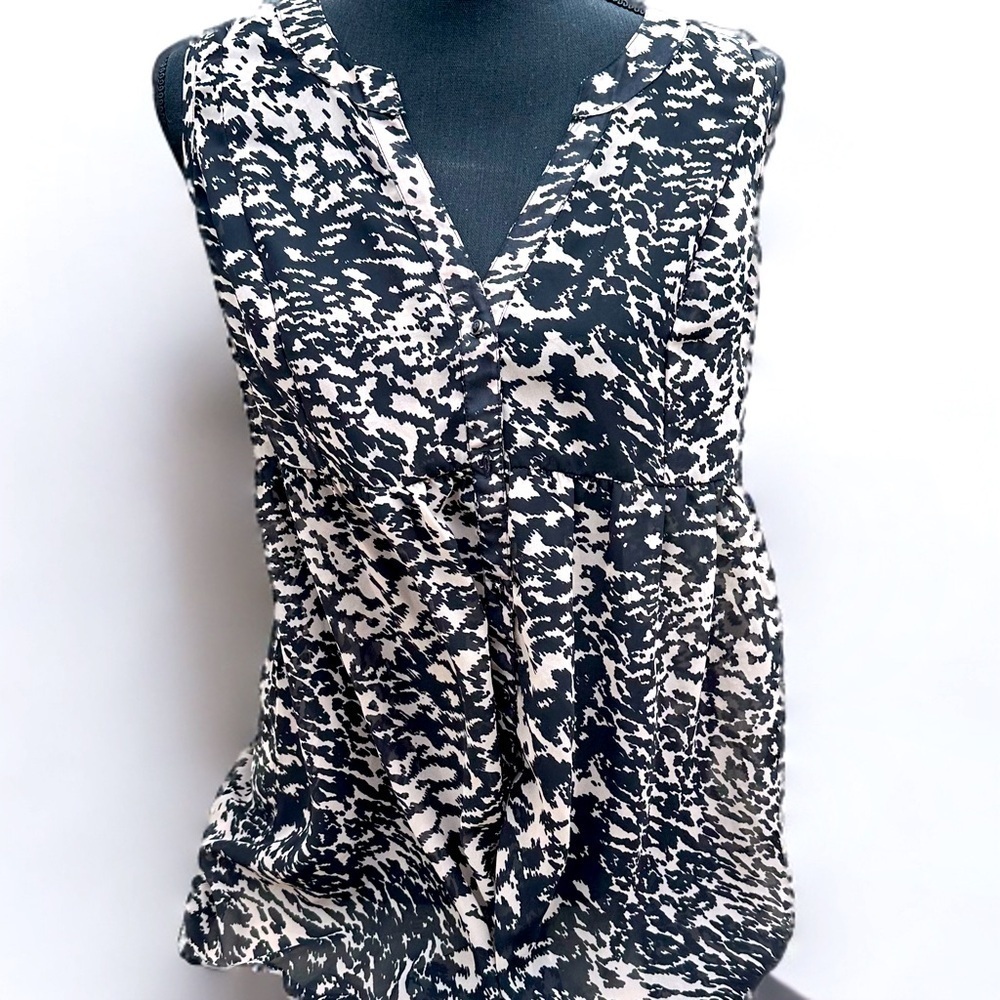 FREE* Motherhood Maternity Top Tan & Black Spotted Sheer Lightweight